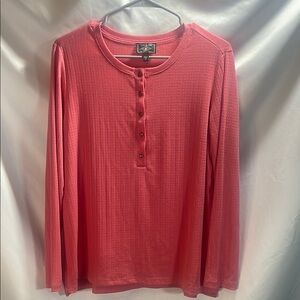 G.H. Bass & Co. Pink Long Sleeve Tee Soft Knit Casual